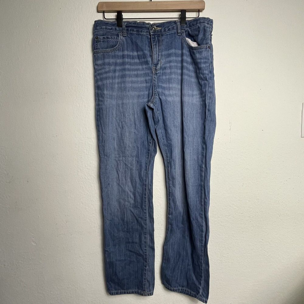 TCP Childrens Place Boys Blue Jeans Adj. Waist Straight SZ 14H Husky